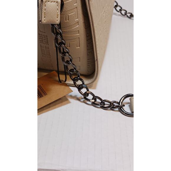 Steve Madden Women’s Handbag Oatmeal Blexie Crossbody Logo Purse NWT MSRP $58 - Picture 12 of 13